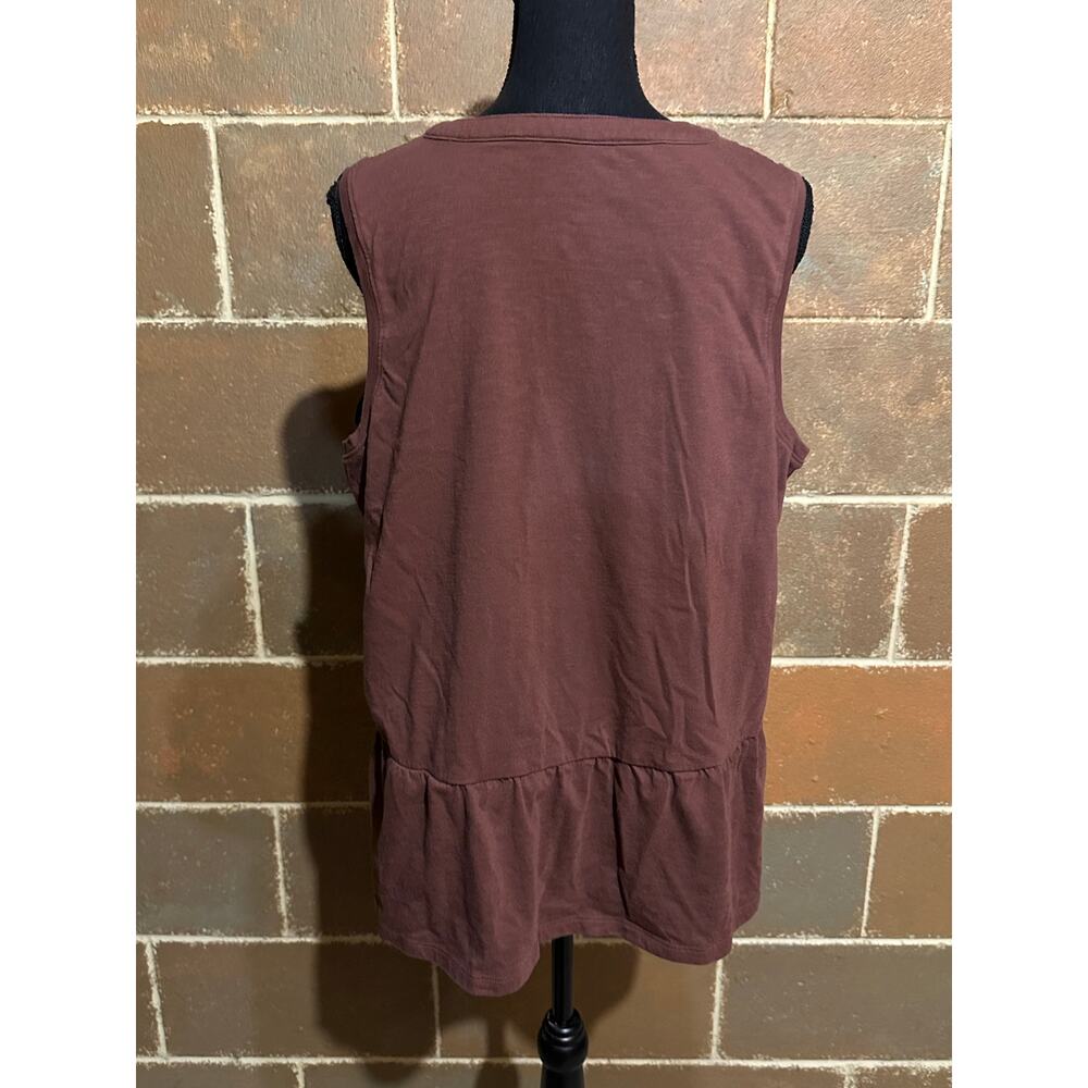 Sonoma Sleeveless Purple-Brown Tunic Top XL Cotton Blend Tank Blouse Women’s - Picture 5 of 7